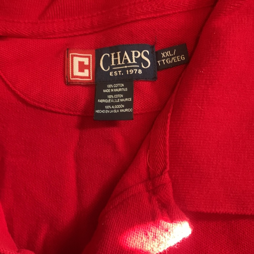Mens Chaps Red XXL Polo - Picture 2 of 3